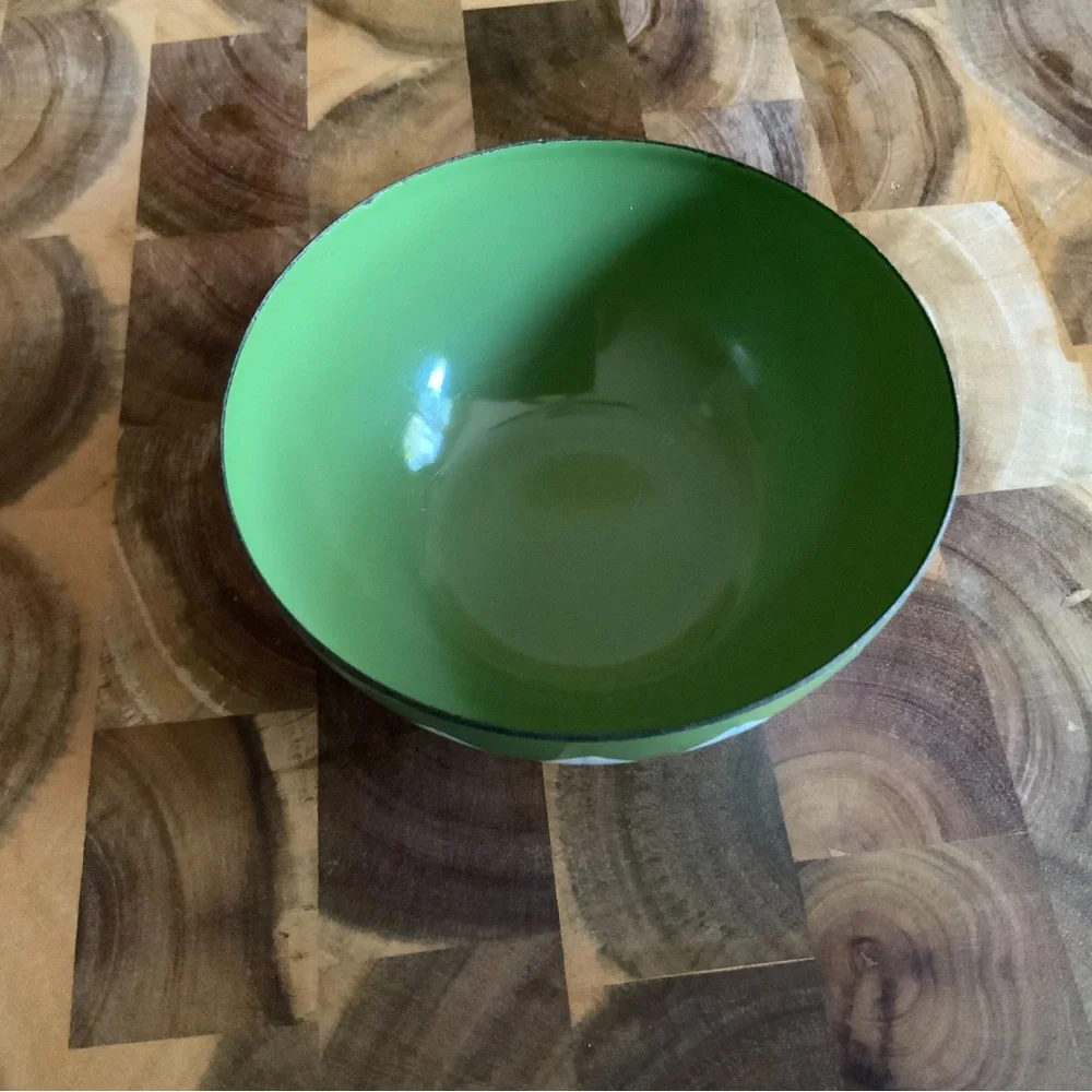 Catherine Holm 4” Lotus Green and White Small Bowl CatherineHolm Enamelware - Picture 4 of 8